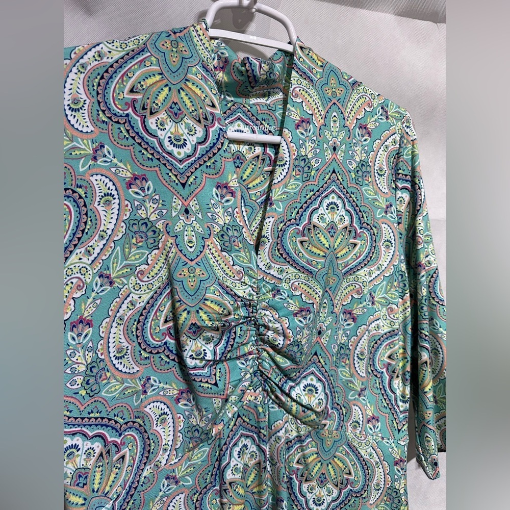 Soft Surroundings Aziza Midi Dress Paisley Sz. Medium Cottage Boho Beach Prairie - Picture 8 of 8